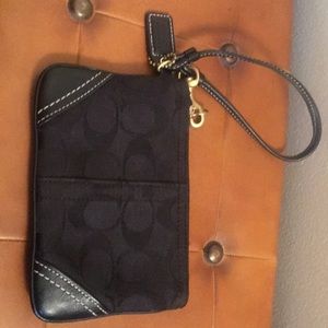 Coach black wristlet